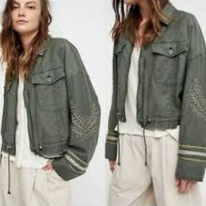 Free People Extreme Crop Military Jacket OB618949F